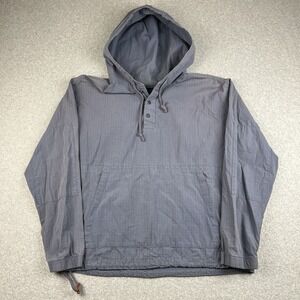 REI Rain Jacket Mens Medium Blue 1/4 Button Pullover Outdoors Lightweight